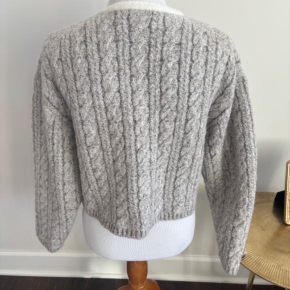 J Crew cable-knit sweater lady jacket Medium - Picture 6 of 6